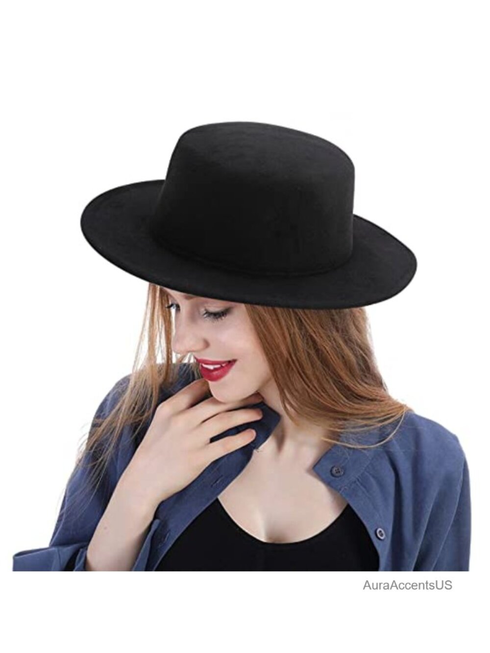 Wide Brim Classic Fedora Hat Adjustable Unisex Formal Casual Wear